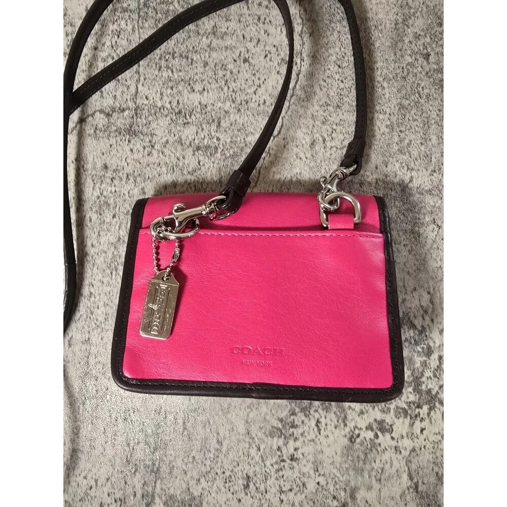 COACH Legacy Colorblock MINI Crossbody in SVFXM SV/Fuchsia Pink Multicolor 48022